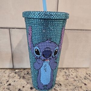 Embellished Stitch Tumbler - Turquoise Crystal
